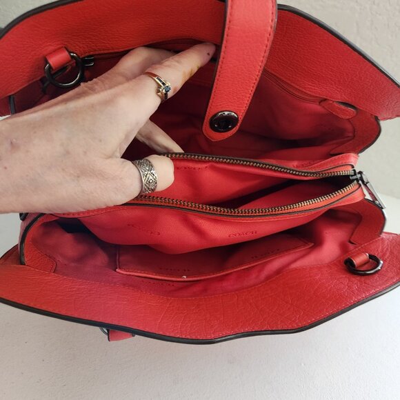 Like New Coach Mercer Red/Orange Leather Shoulder Bag - Picture 16 of 17